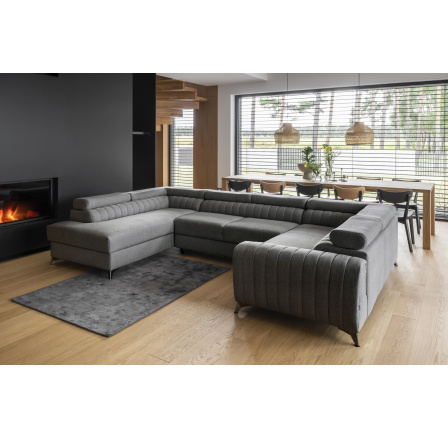 Rohová sedacia súprava v tvare U LOUIS, Flores 4 Ľavá