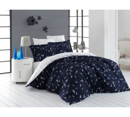 Francúzske obliečky Satén 220x220, 70x90cm Liberta blue