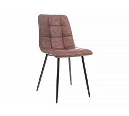 Jedálenská stolička LOOK, čierna matná/hnedá ekokoža