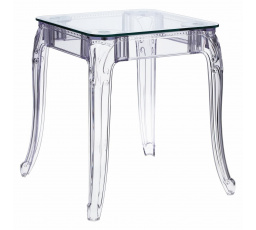 Stôl Ghost 62x62cm transparentný