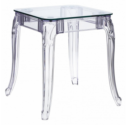 Stôl Ghost 62x62cm transparentný