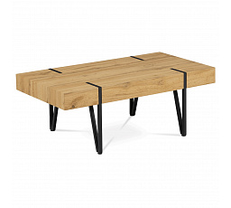 Konferenčný stolík 110x60x42, divoký dub MDF, čierny matný kov