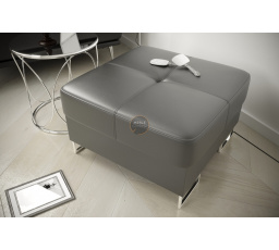 Taburet s úložným priestorom GALAXY 70 x 70 cm prírodná koža - voliteľný odtieň