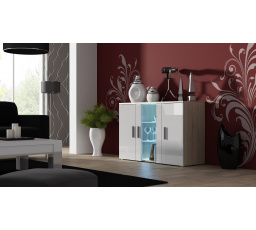 Komoda SOHO S-7, Dub sonoma/Biely lesk