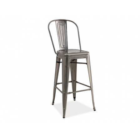 Barová stolička LOFT H-1 z brúsenej ocele