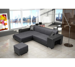 Rohová sedacia súprava Oskar L sivá/čierna