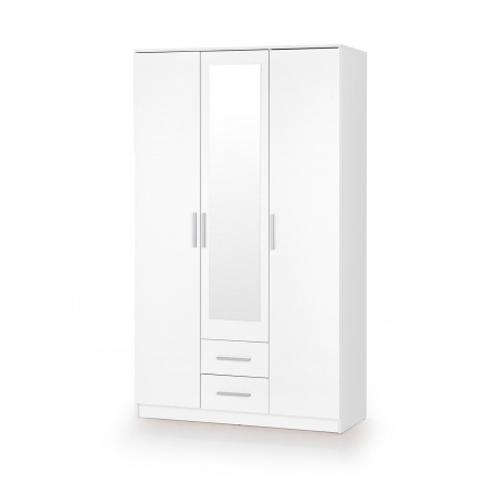 Šatníková skriňa LIMA S-3, biela / zrkadlo Šatníková skriňa LIMA S-3, biela / zrkadlo