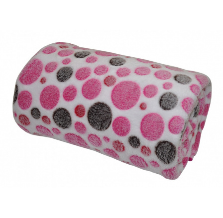 Deka z mikroplyšu 150x200 cm - bodky ružová