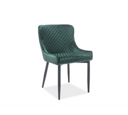 Jedálenská stolička COLIN B VELVET, zelená Bluvel 78/čierna matná