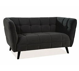 Pohovka CASTELLO 2 Velvet, čierna Bluvel 19/wenge