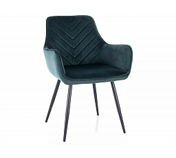 Jedálenská stolička FIG VELVET, Zelená Bluvel 78/Čierna