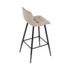 Stolička barová, cappuccino látka, štvornohá kovová podnož, čierny mat
