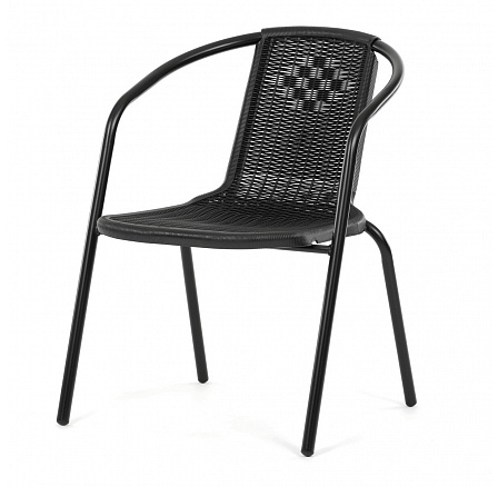 Zahradní židle, kov, plast, černá, AZC-H1001 BK