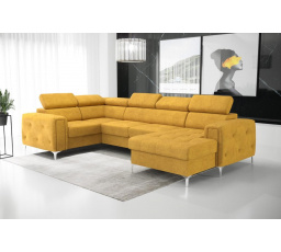 Rohová sedacia súprava ORION MAX III s funkciou spania 165x320x185 cm - žltá, ľavá