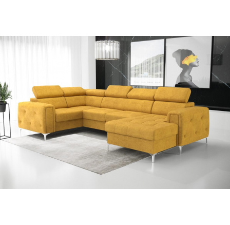 Rohová sedacia súprava ORION MAX III s funkciou spania 165x320x185 cm - žltá, ľavá