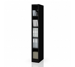 Úzky kovový regál, archivačný na dokumenty čierny: TIM 250 x 1850 x 400 mm