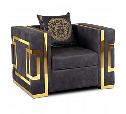 Kreslo PALLAZO 1S Čierne/Zlaté