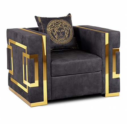 Kreslo PALLAZO 1S Čierne/Zlaté