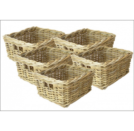 Ratanový košík kubu - set 5 kusov Ratanový košík kubu - set 5 kusov