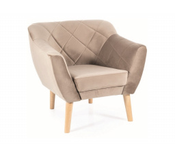 Kreslo KARO 1 VELVET, béžová Bluvel 40/Buk