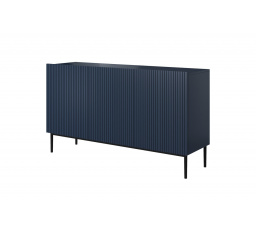 Komoda Nicole, tmavo modrá MDF / čierne nohy
