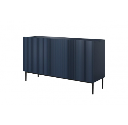 Komoda Nicole, tmavo modrá MDF / čierne nohy