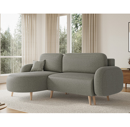 Bawal corner sofa with sleeping function and storage compartment, green bouclé, left-hand side Tonall 33 188x100 Left 1 Bawal corner sofa with sleeping function and storage compartment, green bouclé, left-hand side Tonall 33 188x100 Left 1