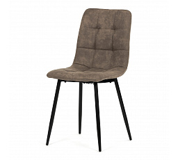 Stolička jedálenská, hnedá látka cowboy, nohy čierny kov