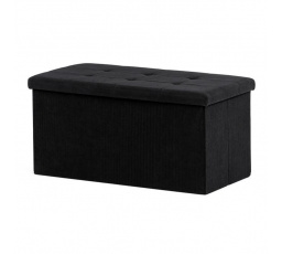 Taburet s úložným priestorom, čierna menčestrová látka