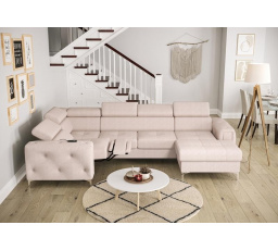 Rohová sedacia súprava ORION MAX III, relax s funkciou spania 165x320x190 cm - béžová, ľavá
