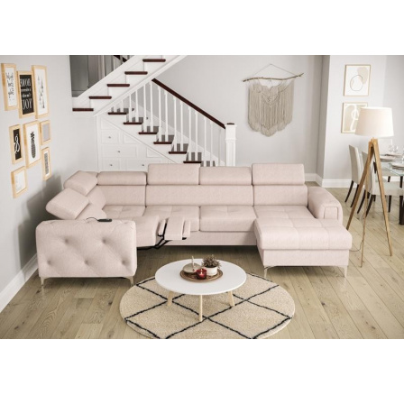 Rohová sedacia súprava ORION MAX III, relax s funkciou spania 165x320x190 cm - béžová, ľavá