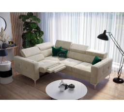 Rohová sedacia súprava TOSCANIA, relax s funkciou spania 185x250 - béžová, ľavá
