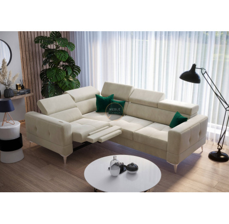 Rohová sedacia súprava TOSCANIA, relax s funkciou spania 185x250 - béžová, ľavá