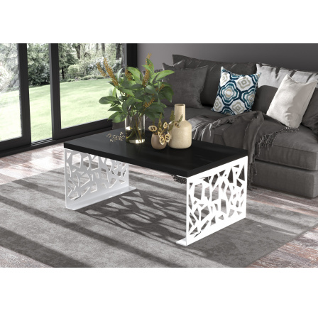 Konferenčný stolík SEMARA 100x60 Biela+Čierna