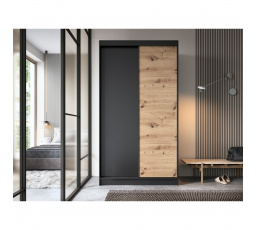 Posuvná skriňa ESVILLE II, Dub Artisan/Čierny Mat