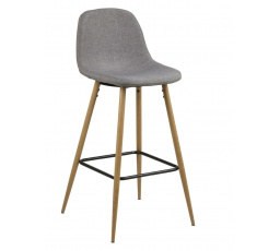 Barová stolička Wilma vysoká svetlosivá/dub