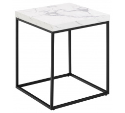 Stolík Barossa 40x40cm biely mramor