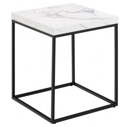Stolík Barossa 40x40cm biely mramor