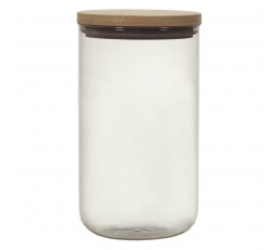 Sklenená nádoba s vekom 1l sivá