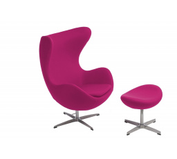 Kreslo Vajce s podnožkou kašmír 39 amarantové PREMIUM