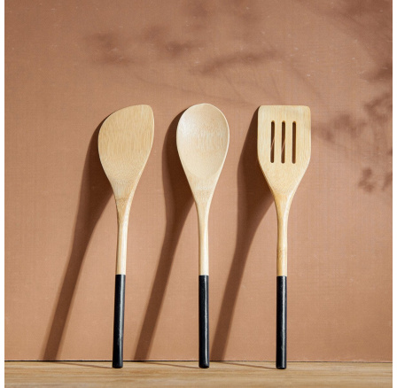 BAMBOU Kuchynské doplnky, 3 ks čierne 30x6 cm