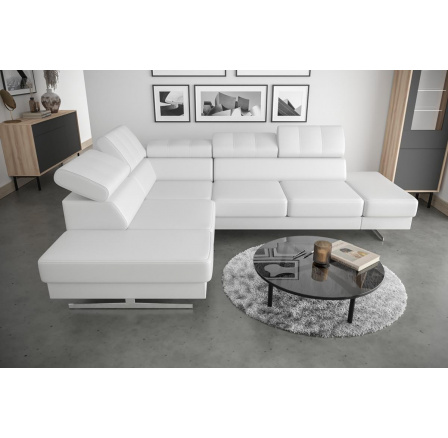 Rohová sedacia súprava EMPORIO 225X300 - ľavá, Eko koža biela Rohová sedacia súprava EMPORIO 225X300 - ľavá, Eko koža biela