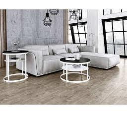 Okrúhly konferenčný stolík Glamour - v rôznych farbách - Čierny MiniPearl, Biely Mat