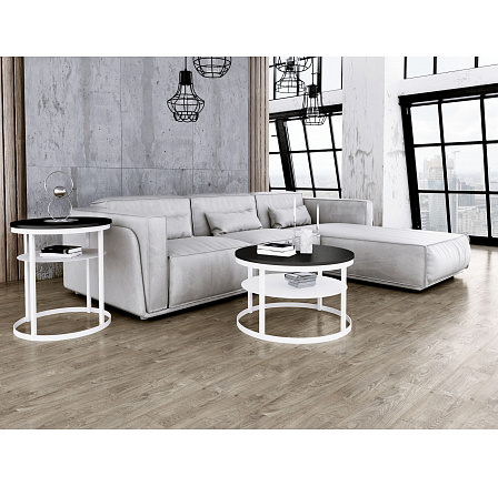 Okrúhly konferenčný stolík Glamour - v rôznych farbách - Čierny MiniPearl, Biely Mat
