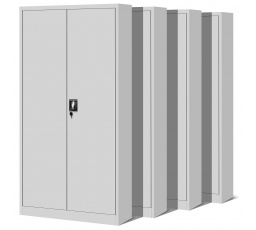 Sada 4x kancelárska kovová skriňa na dokumenty JAN H, 900 x 1950 x 400 mm, šedá