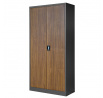 Sada 4x Kovová skriňa s policami JAN H Eco Design, 900 x 1950 x 400 mm, Antracitová/orech