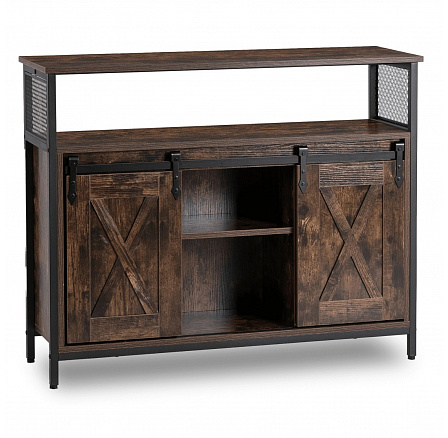 Komoda ARLO 100 cm s policami Dub Rustikálny/Čierna