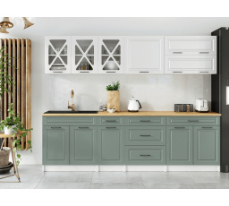 Kuchynská linka Tyra 260/260 biela/st.zelená MAT