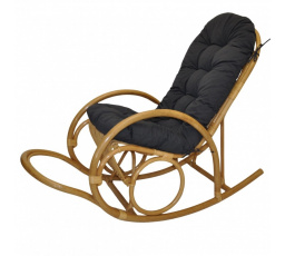 Ratanové hojdacie kreslo Jenaira medový poťah tmavo sivý melír