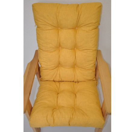 Vankúš pre záhradné kreslo vysoký - látka žltá melír